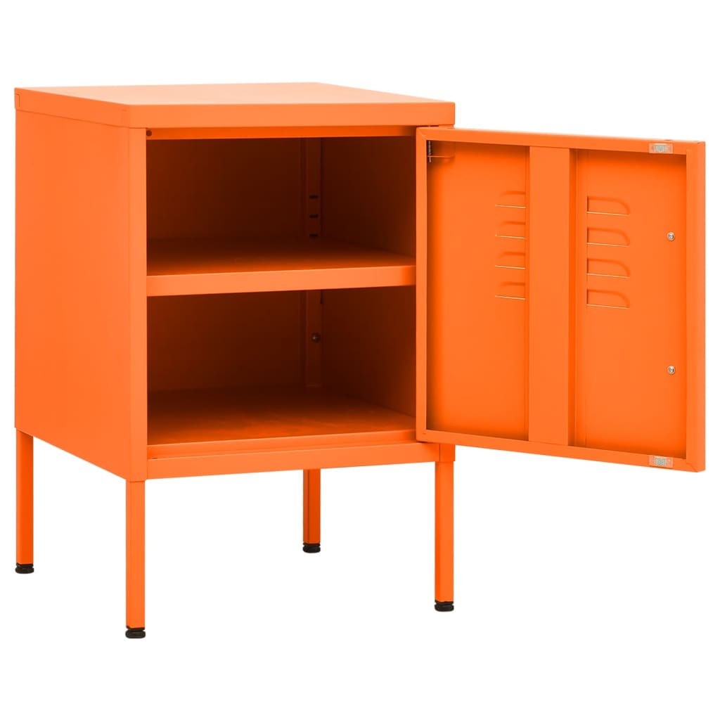  Nachttisch Orange 35x35x51 cm Stahl 