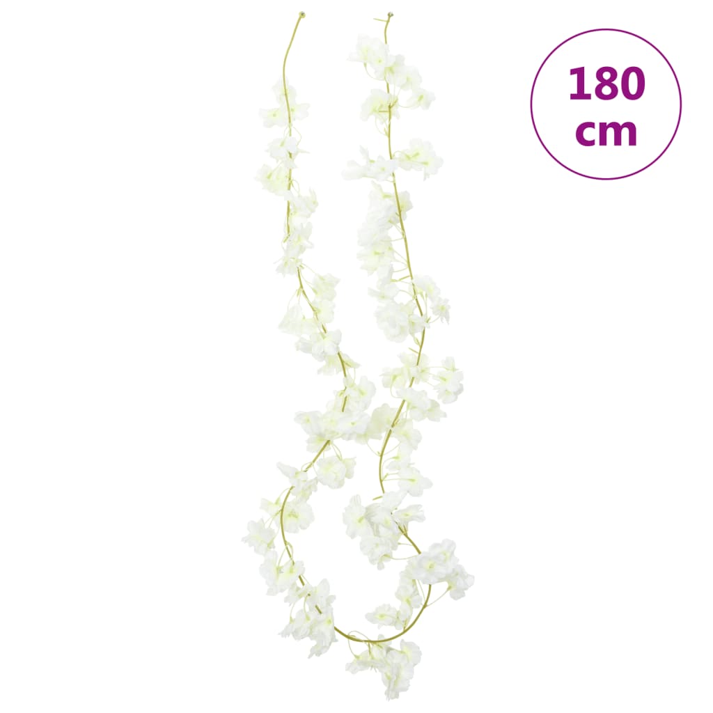 Künstliche Blumengirlanden 6 Stk. Weiß 180 cm