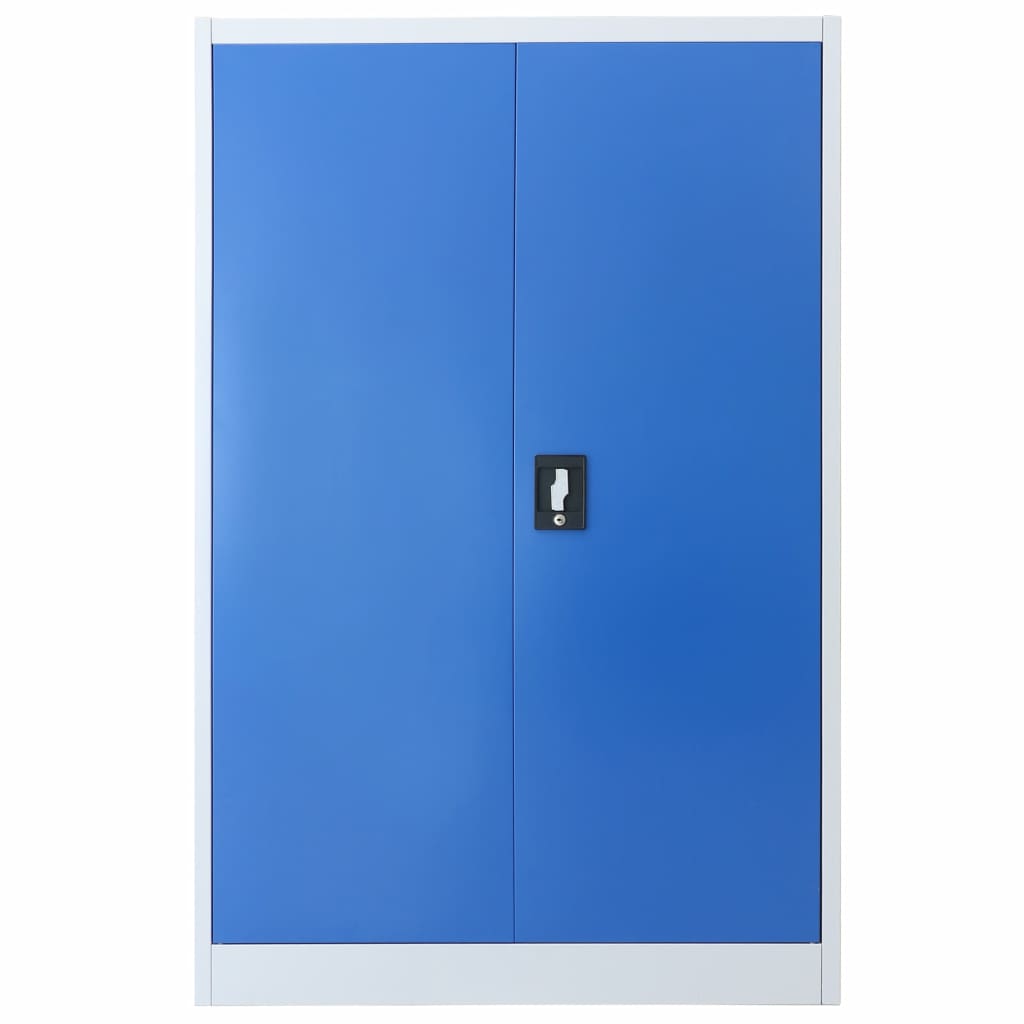  Büroschrank Metall 90x40x140 cm Grau und Blau