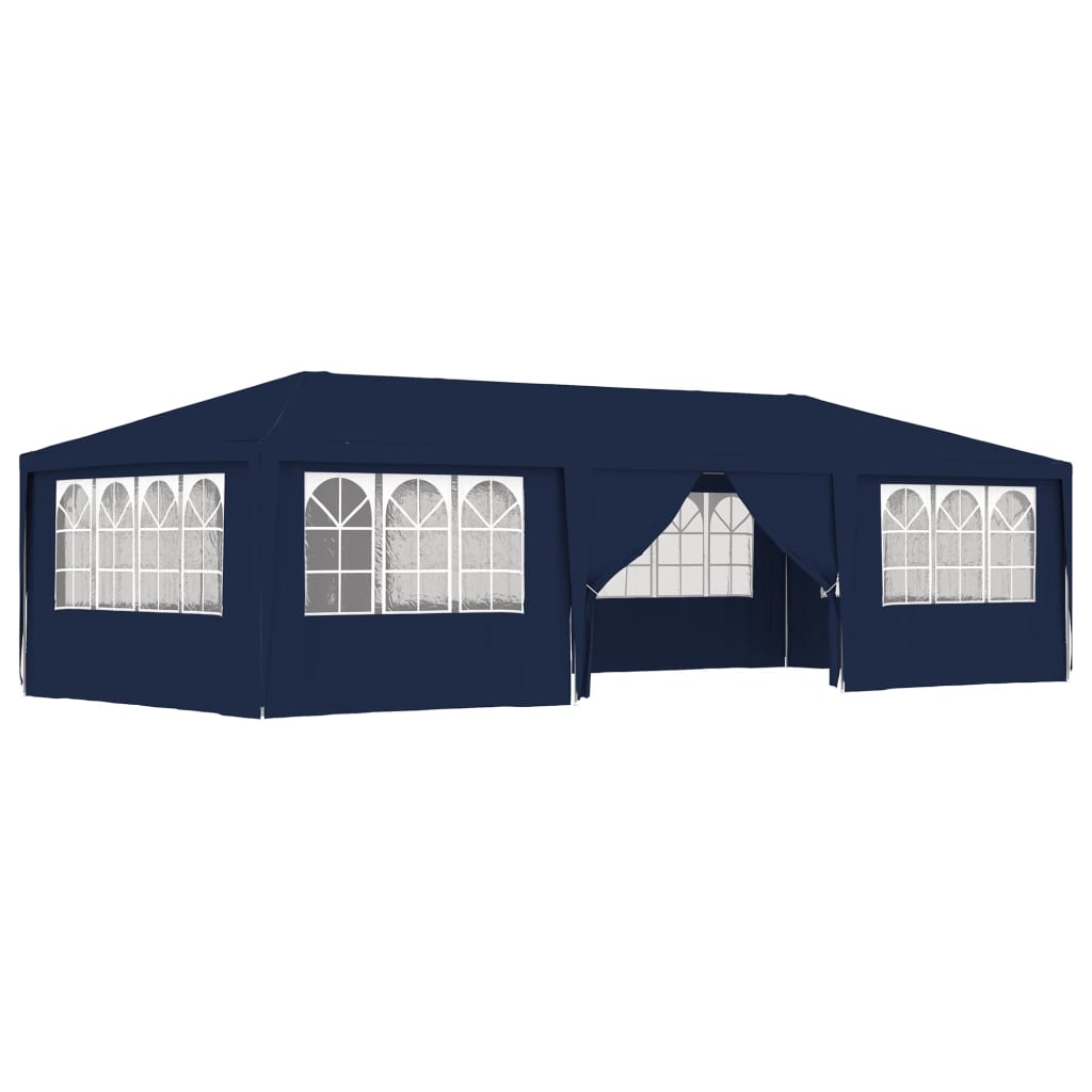  Profi-Partyzelt mit Seitenwänden 4×9 m Blau 90 g/m²