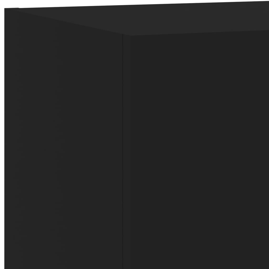  TV-Wandschränke mit LED-Leuchten 2 Stk. Schwarz 60x35x31 cm