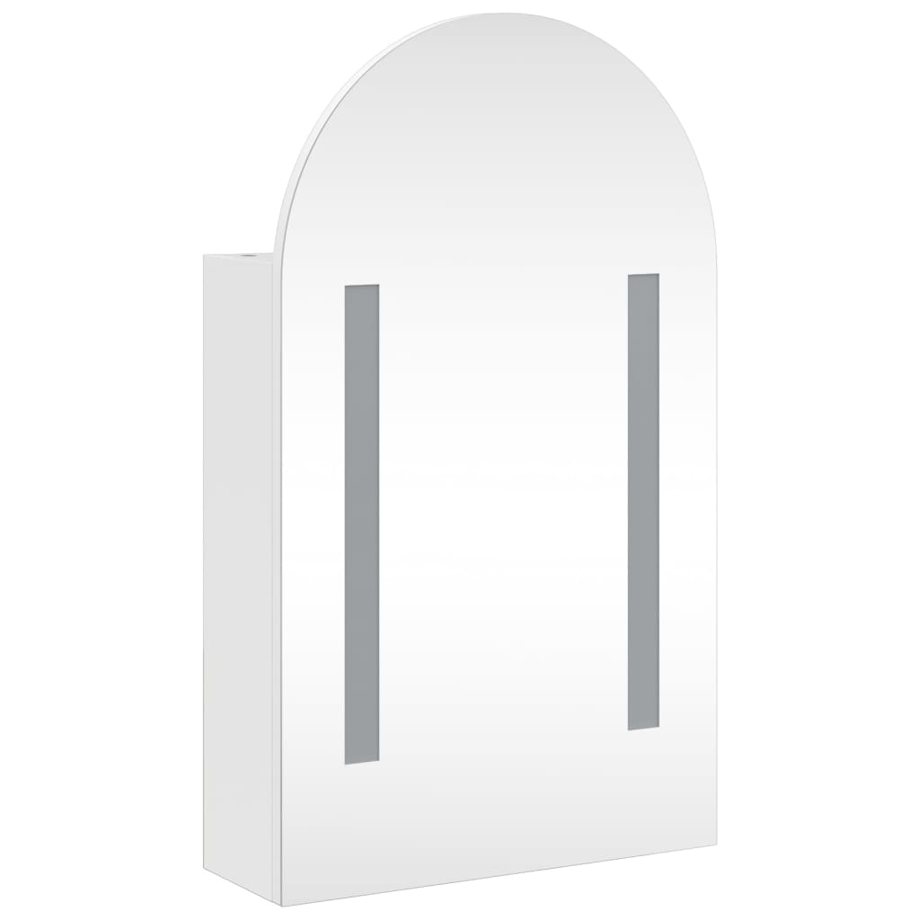  Spiegelschrank mit LED-Beleuchtung Gewölbt Weiß 42x13x70 cm