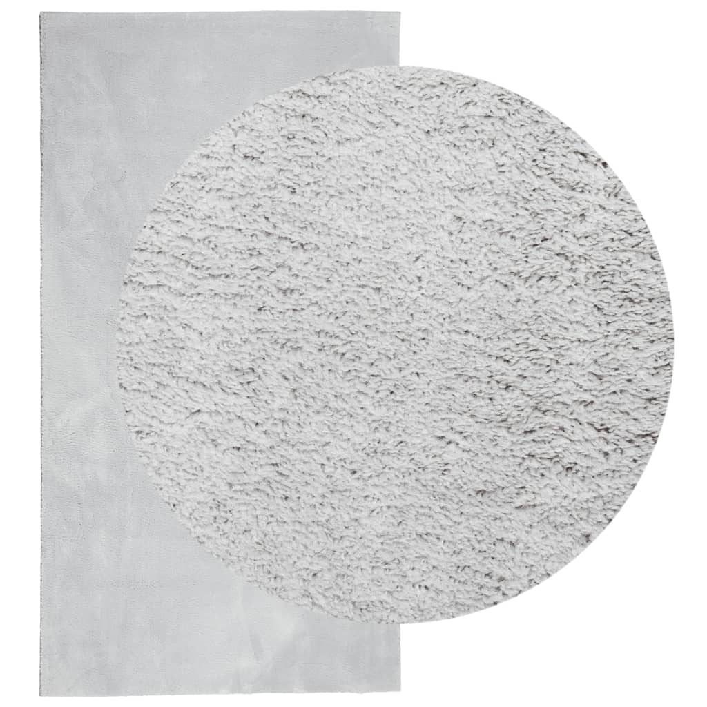  Teppich HUARTE Kurzflor Weich und Waschbar Grau 60x110 cm
