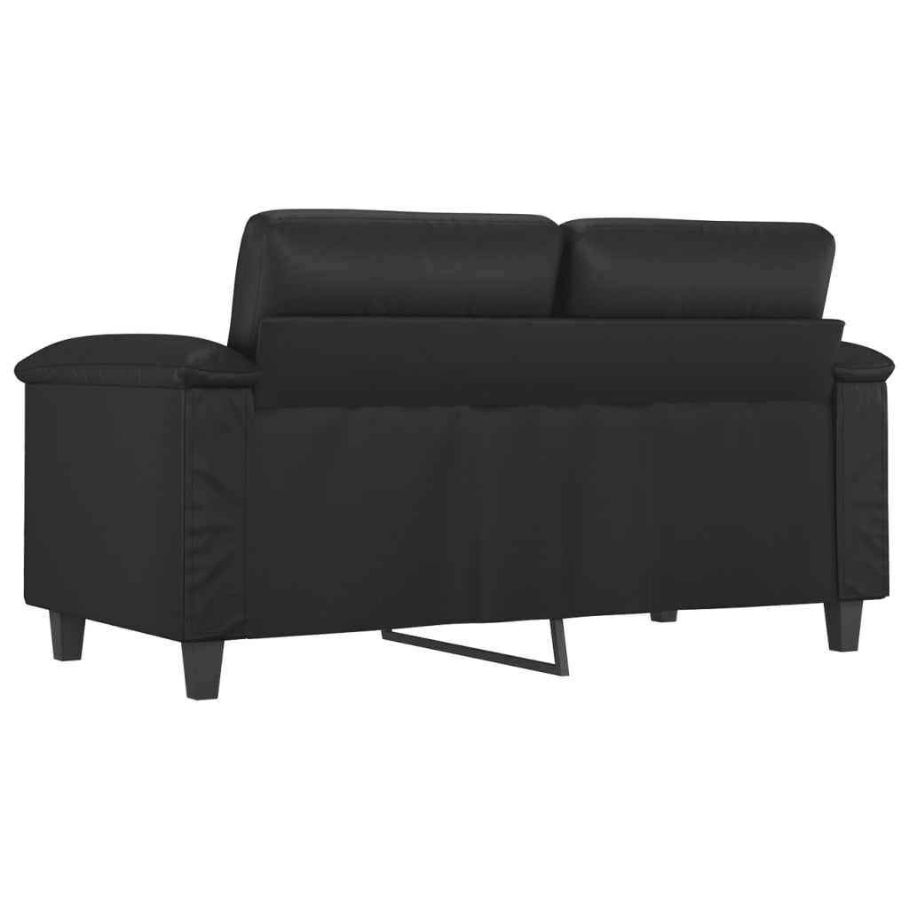  2-Sitzer-Sofa Schwarz 120 cm Kunstleder