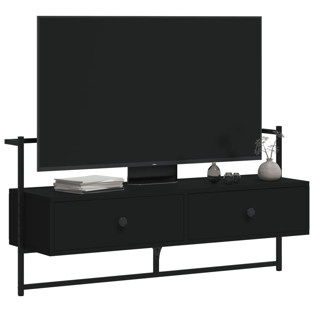  TV-Wandschrank Schwarz 100,5x30x51 cm Holzwerkstoff