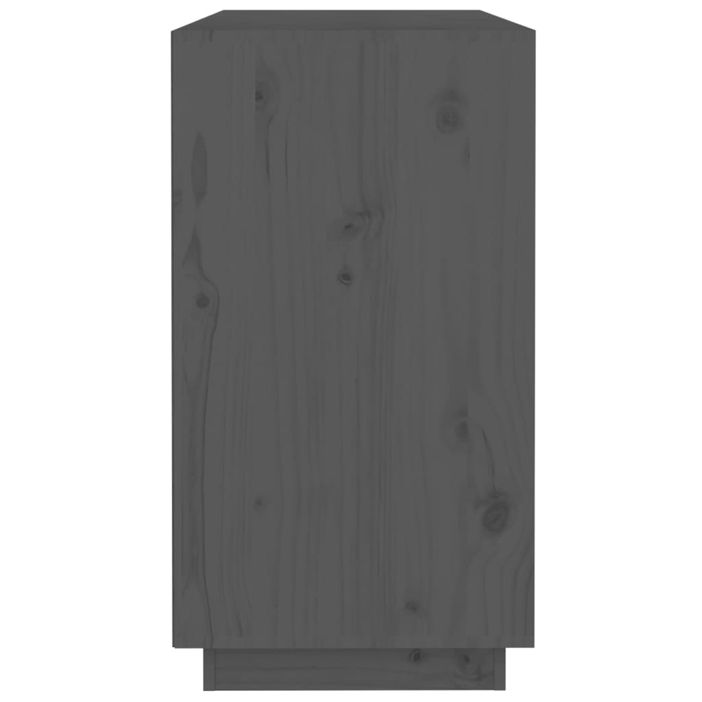  Sideboard Grau 100x40x75 cm Massivholz Kiefer