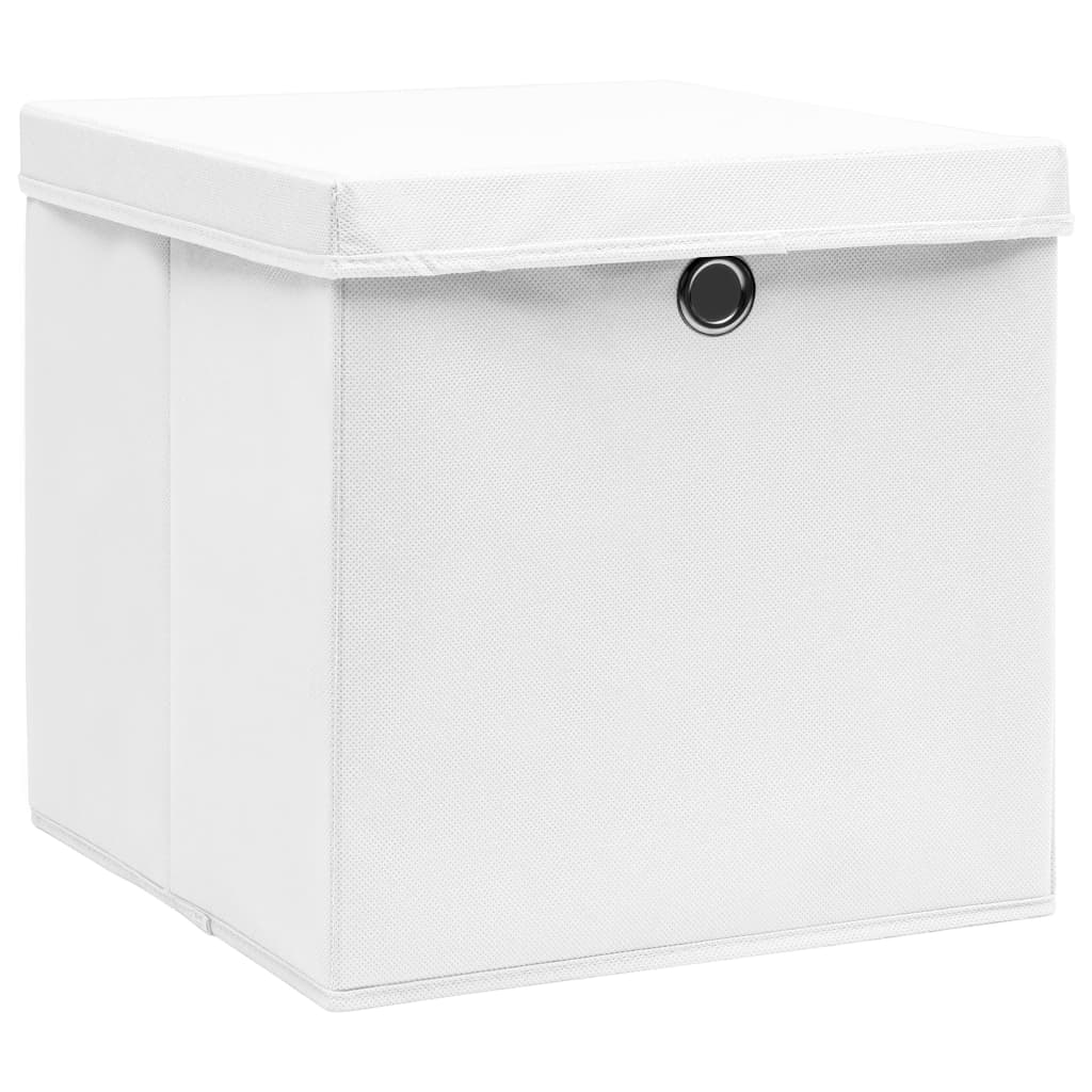  Aufbewahrungsboxen mit Deckeln 4 Stk. 28x28x28 cm Weiß