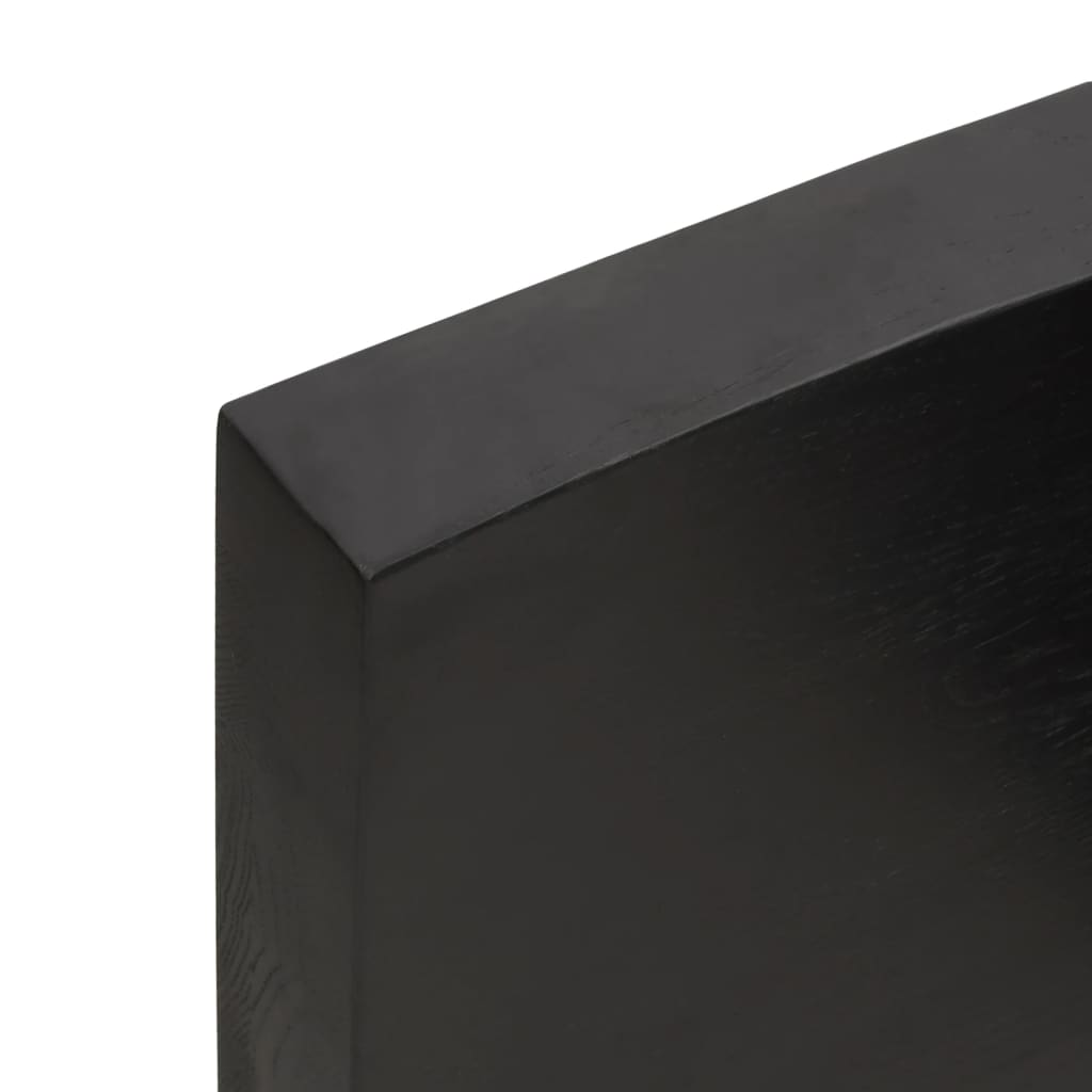  Tischplatte Dunkelbraun 60x50x(2-6)cm Massivholz Eiche