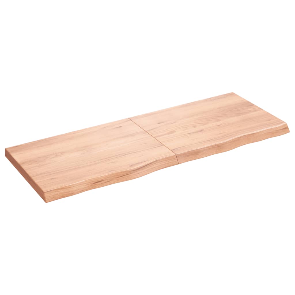  Tischplatte Hellbraun 160x60x(2-6)cm Massivholz Eiche Behandelt