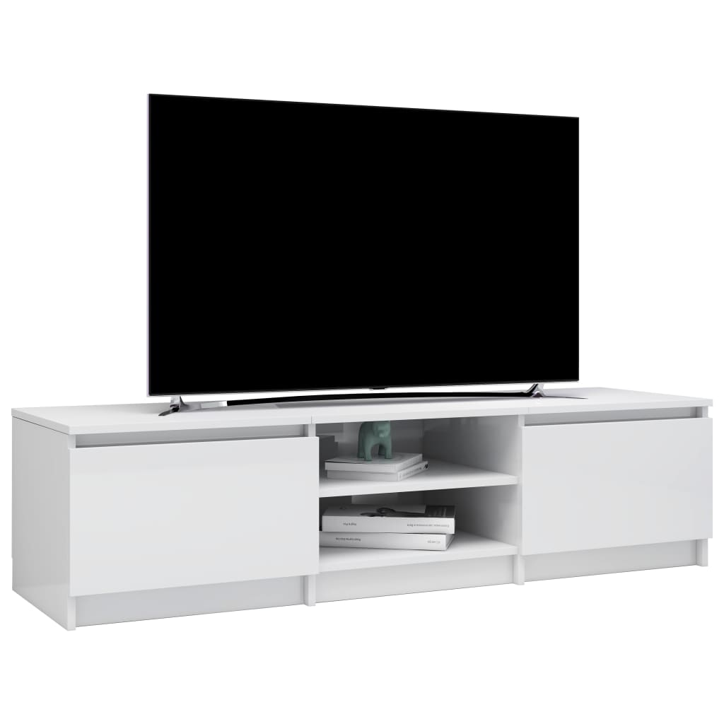  TV-Schrank Hochglanz-Weiß 140x40x35,5 cm Holzwerkstoff