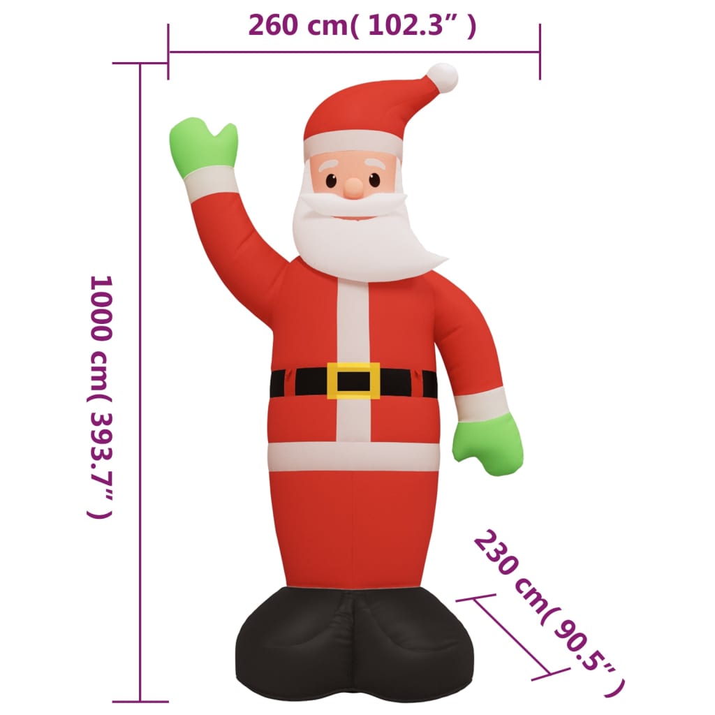 LED-Weihnachtsmann Aufblasbar Weihnachtsdeko 1000 cm