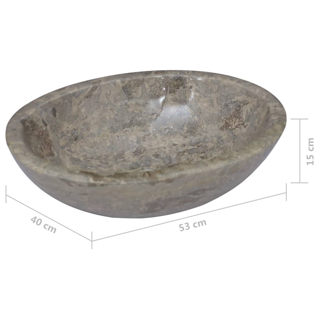  Waschbecken Grau 53x40x15 cm Marmor