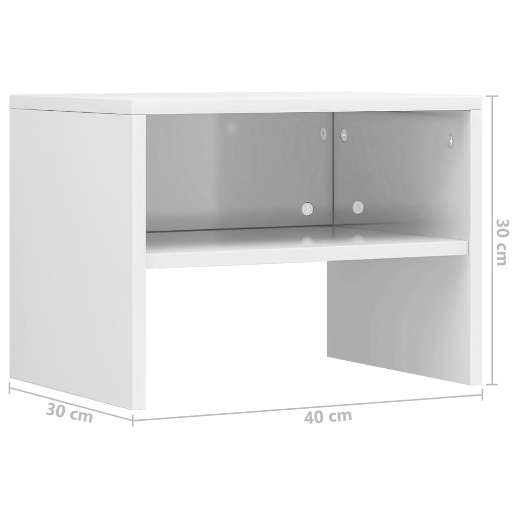  Nachttisch Hochglanz-Weiß 40x30x30 cm Holzwerkstoff