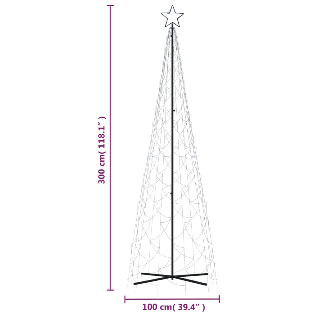  LED-Weihnachtsbaum Kegelform Blau 500 LEDs 100x300 cm