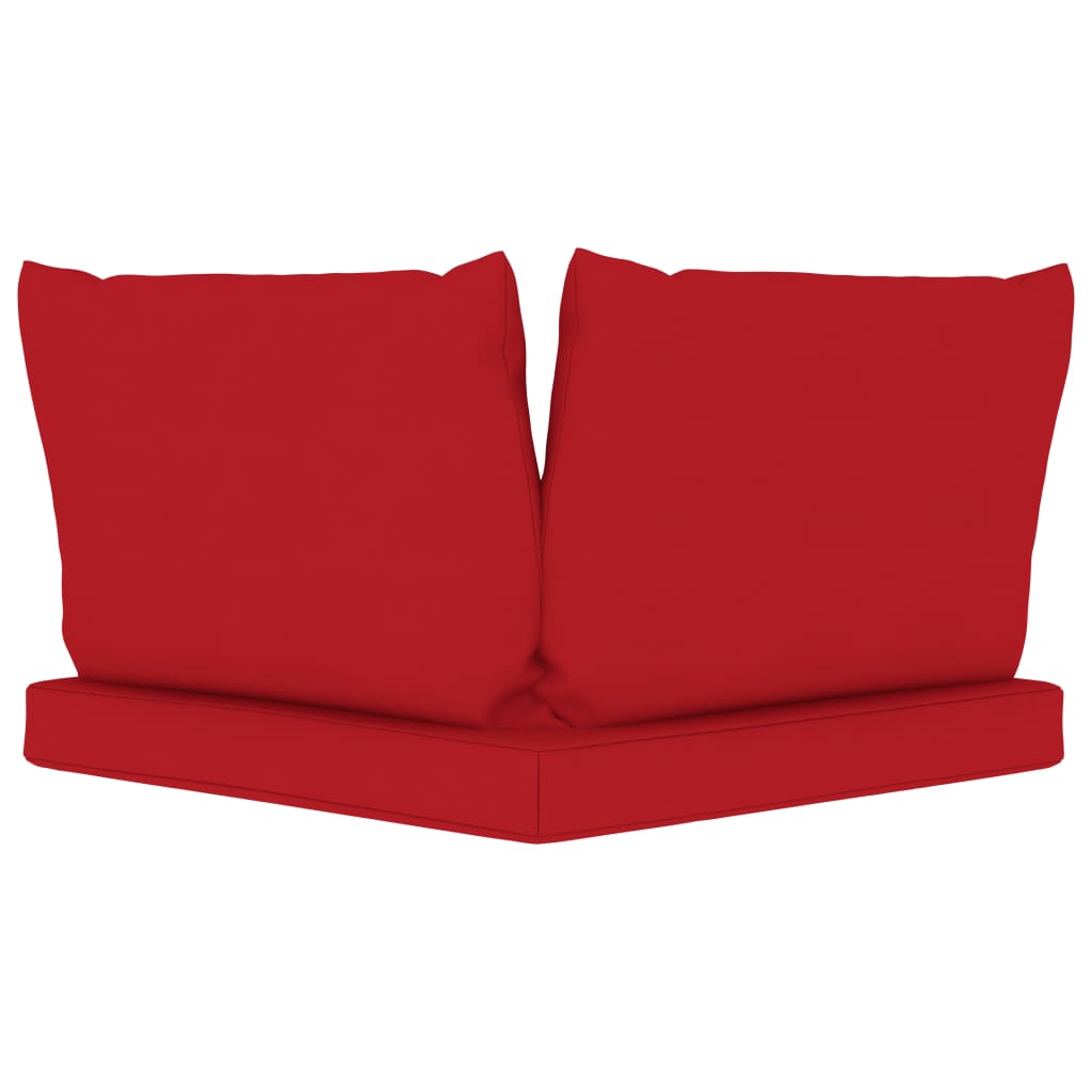  Garten-Palettensofa 2-Sitzer mit Kissen in Rot Kiefernholz