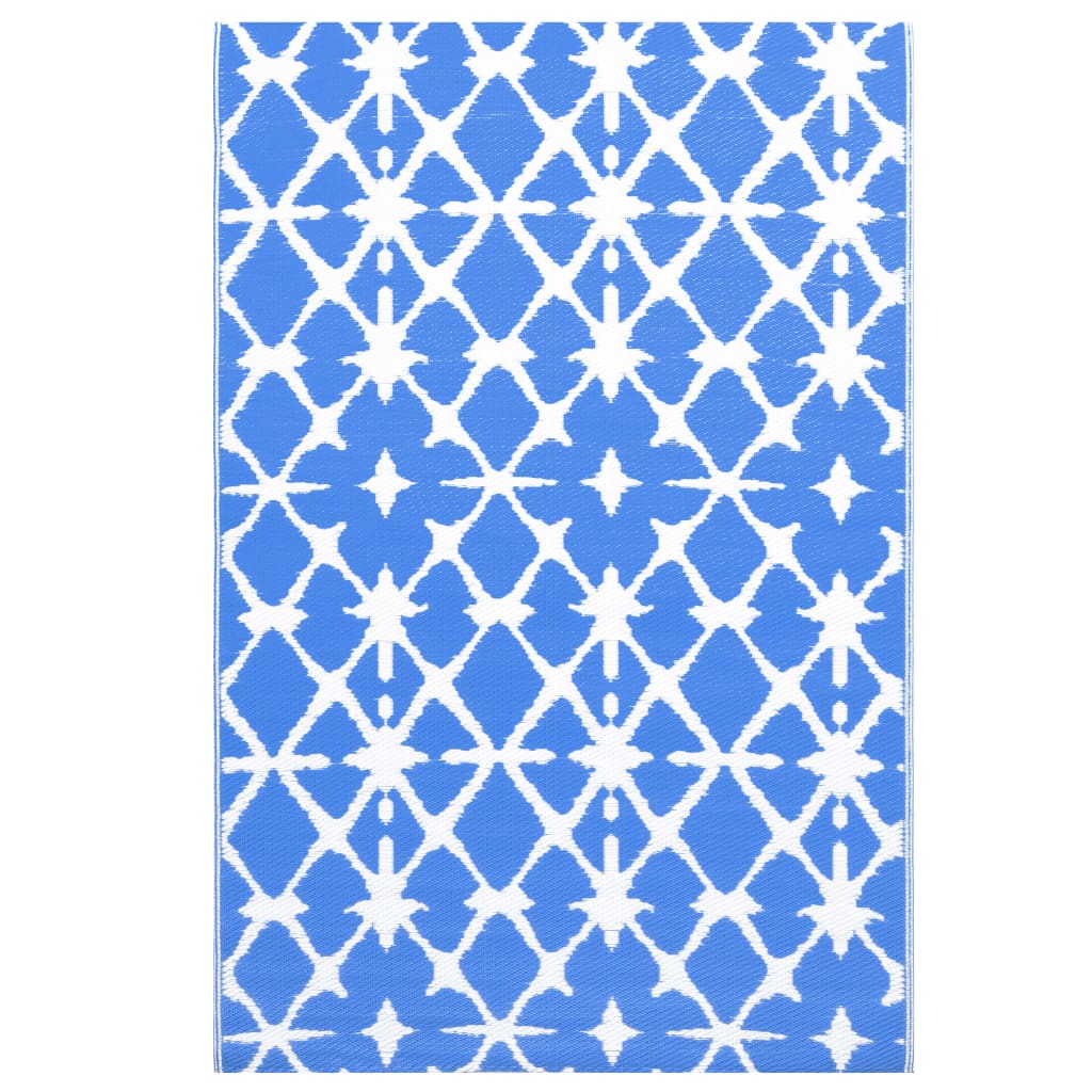  Outdoor-Teppich Blau und Weiß 190x290 cm PP