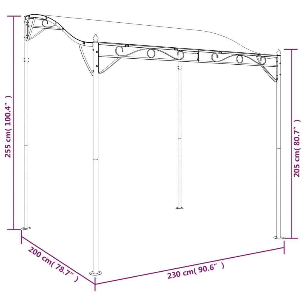  Markise Creme 2x2,3 m 180 g/m² Stoff und Stahl