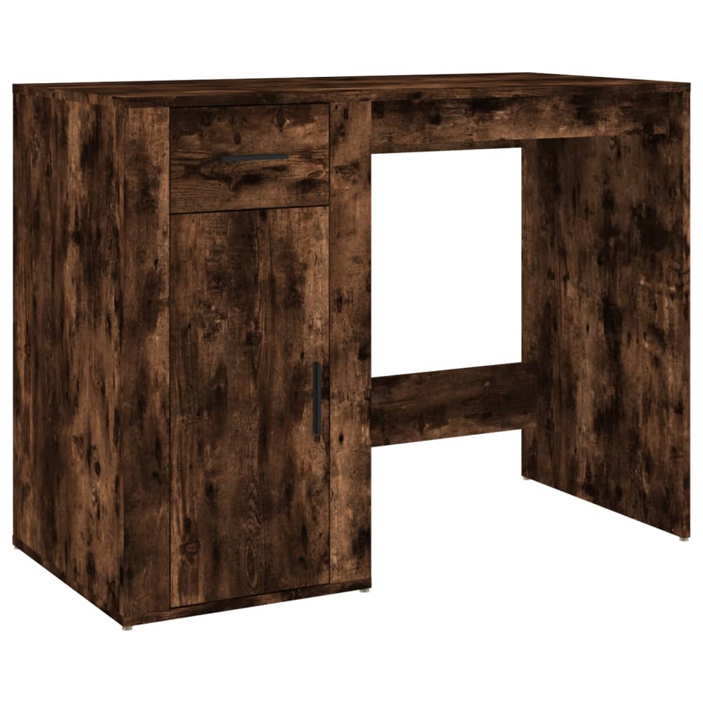  Schreibtisch mit Stauraum Räuchereiche Holzwerkstoff