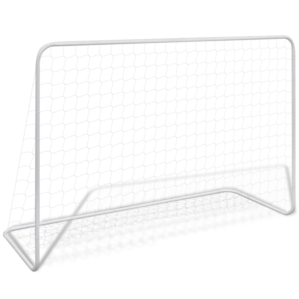  Fußballtore 2 Stk. mit Netzen 182×61×122 cm Stahl Weiß