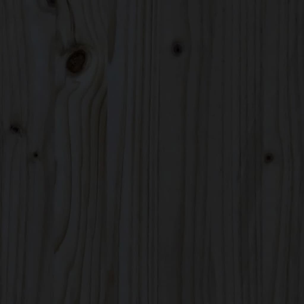  Massivholzbett mit Kopfteil Schwarz 90x200 cm