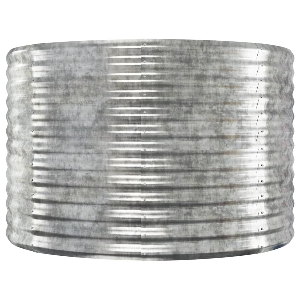 Hochbeet Pulverbeschichteter Stahl 507x100x68 cm Silbern