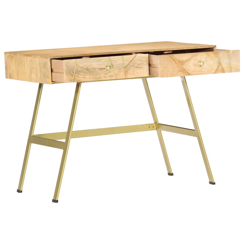  Schreibtisch mit Schubladen 100x55x75 cm Massivholz Mango
