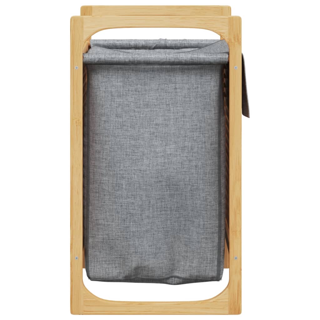  Wäschekorb mit Innentasche in Grau 32x30x36,5 cm Bambus