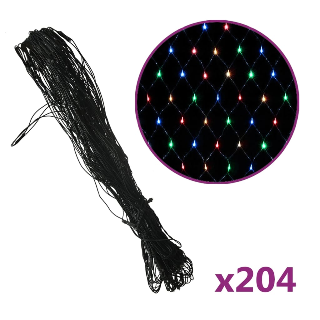 LED-Lichternetz Mehrfarbig 3x2 m 204 LEDs Indoor Outdoor