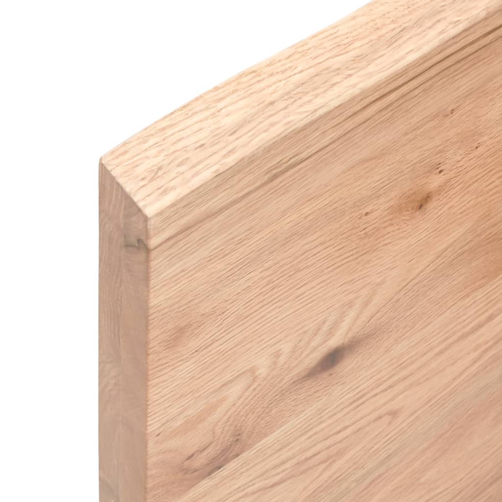  Tischplatte Hellbraun 220x40x(2-4)cm Massivholz Eiche Behandelt