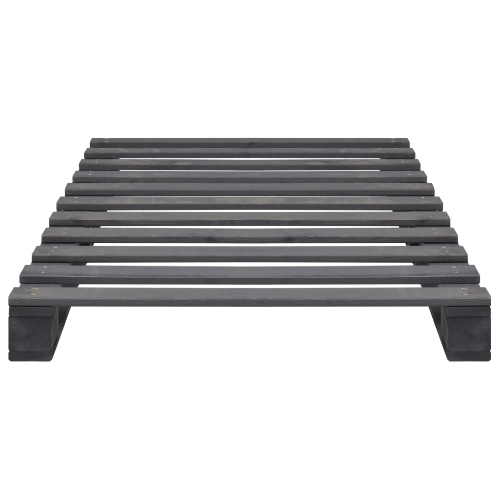  Palettenbett Grau Massivholz Kiefer 100×200 cm