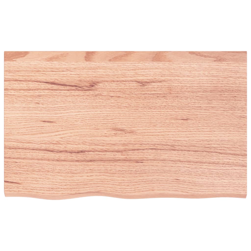  Tischplatte Hellbraun 80x50x(2-6) cm Massivholz Eiche Behandelt