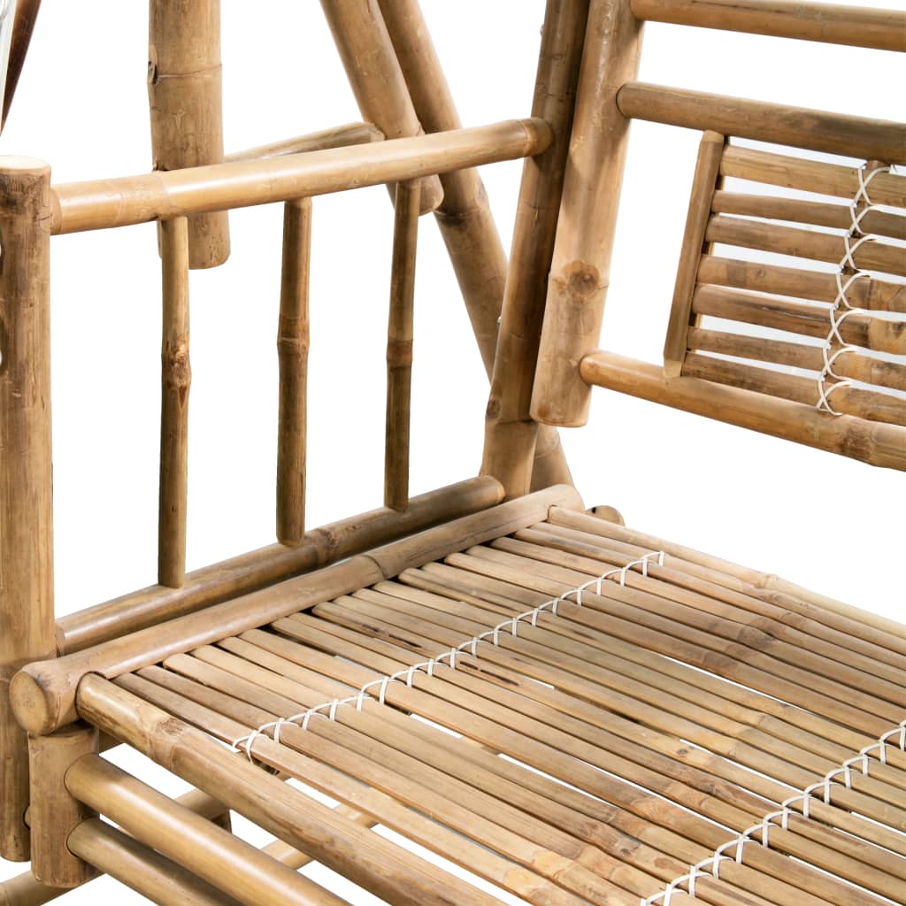  Hollywoodschaukel 2-Sitzer mit Palmblättern Bambus 202 cm