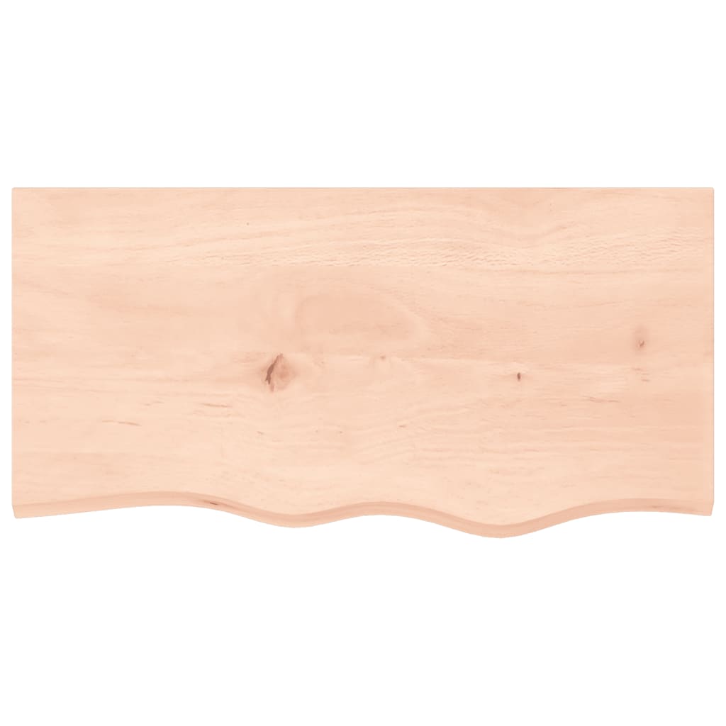  Tischplatte 80x40x(2-4) cm Massivholz Eiche Unbehandelt
