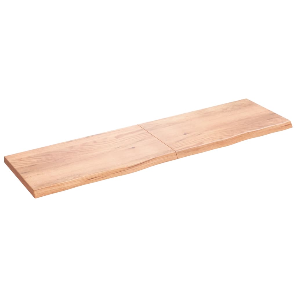  Tischplatte Hellbraun 220x60x(2-6)cm Massivholz Eiche Behandelt