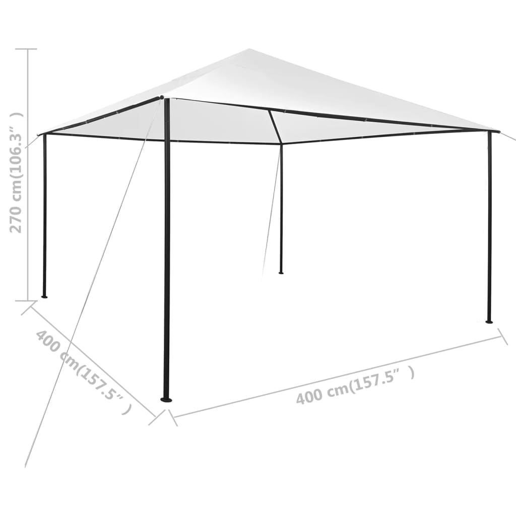  Pavillon 4x4x3 m Weiß 180 g/m²