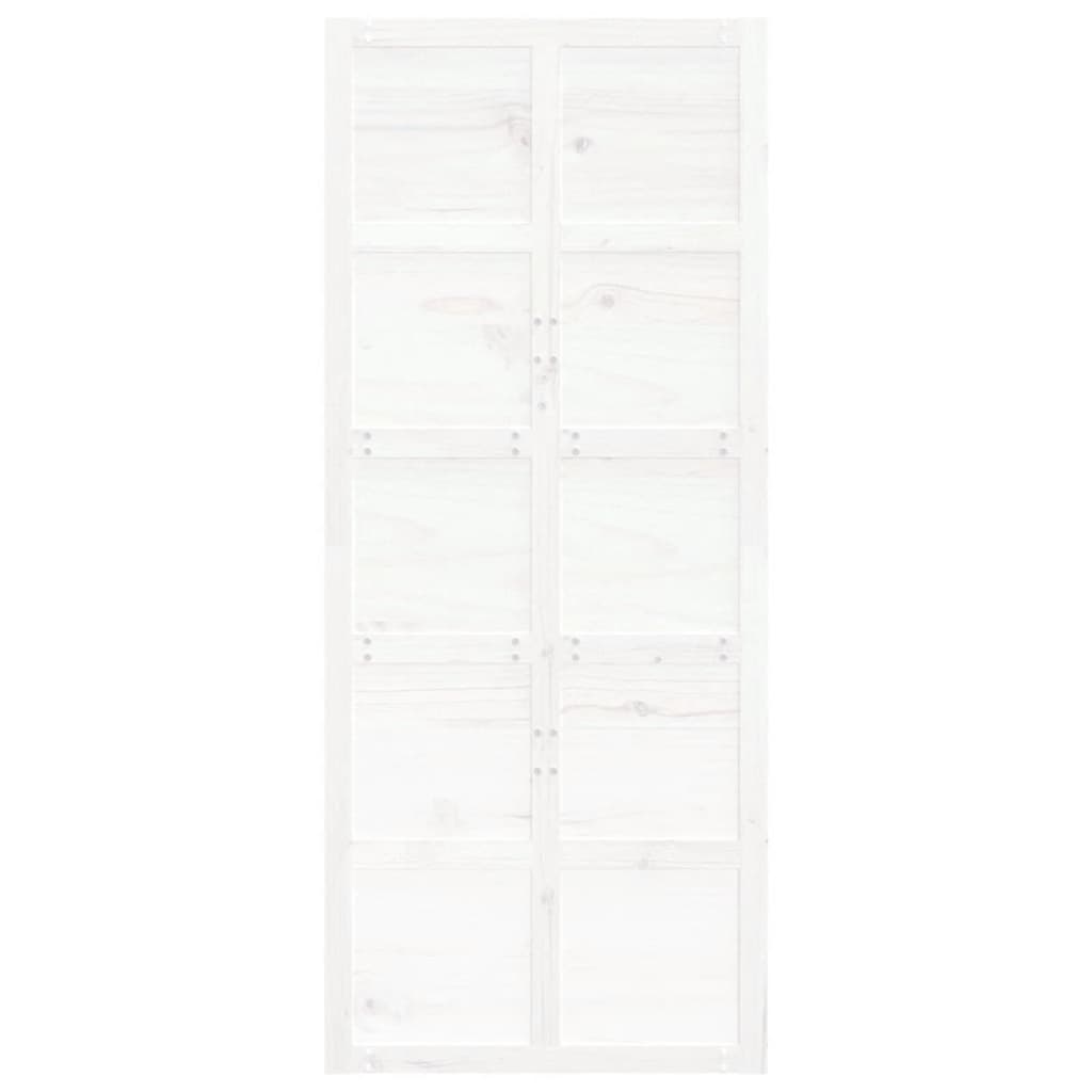  Scheunentür Weiß 90x1,8x214 cm Massivholz Kiefer