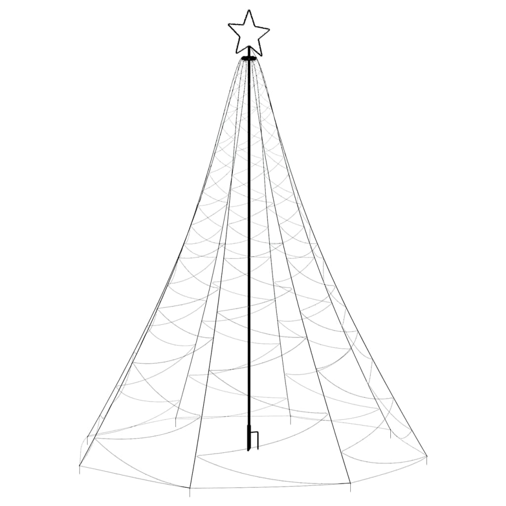  LED-Weihnachtsbaum mit Metallstange 1400 LEDs Mehrfarbig 5 m