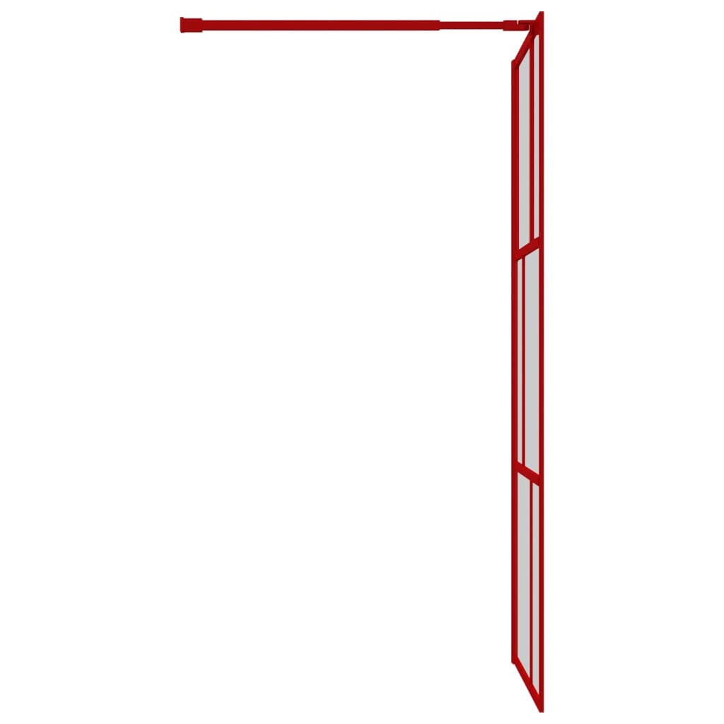  Duschwand für Begehbare Dusche mit ESG Klarglas Rot 80x195 cm