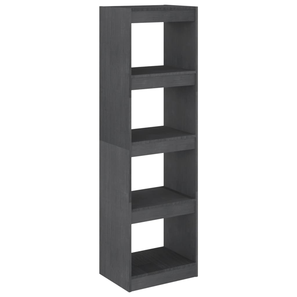  Bücherregal Raumteiler Grau 40x30x135,5 cm Massivholz Kiefer