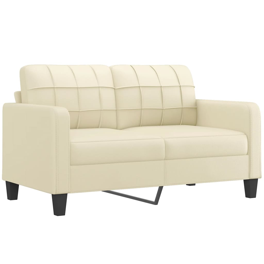  2-Sitzer-Sofa Creme 140 cm Kunstleder