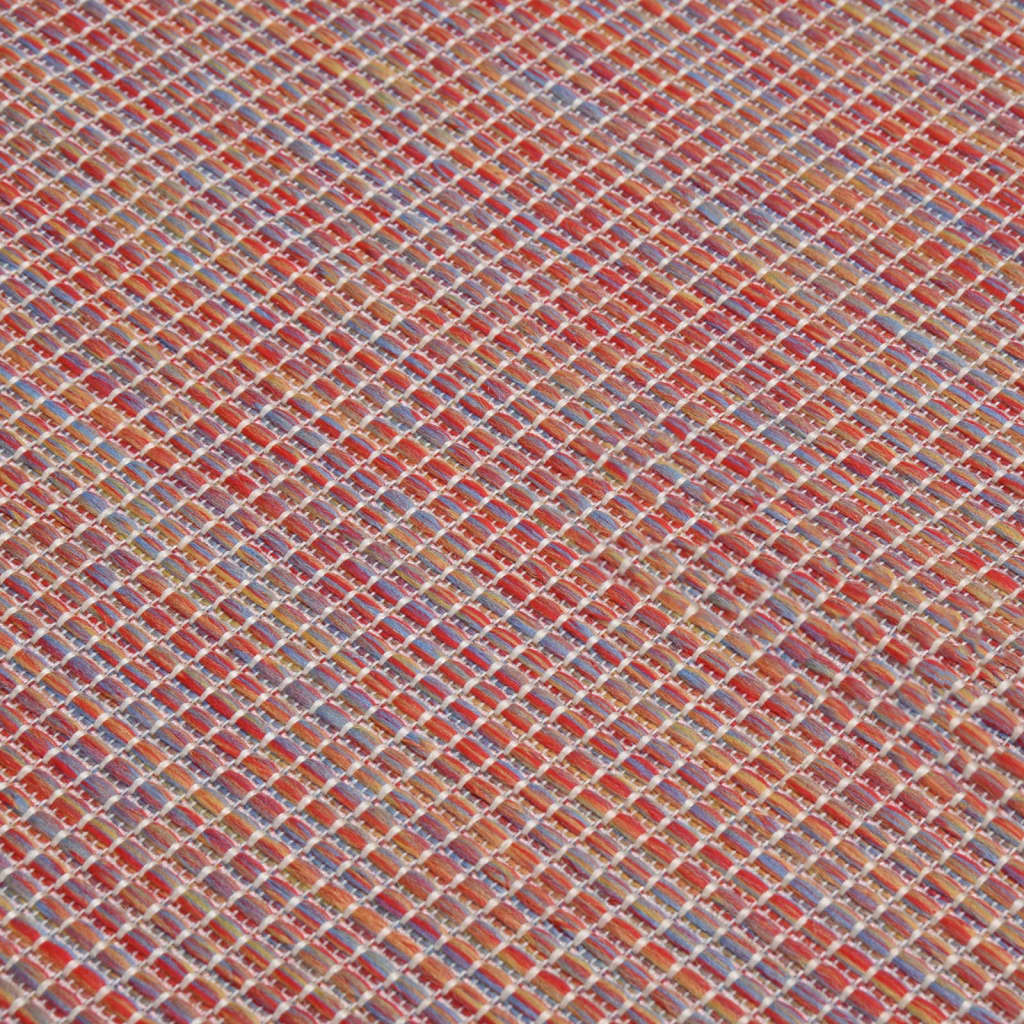  Outdoor-Teppich Flachgewebe 100x200 cm Rot