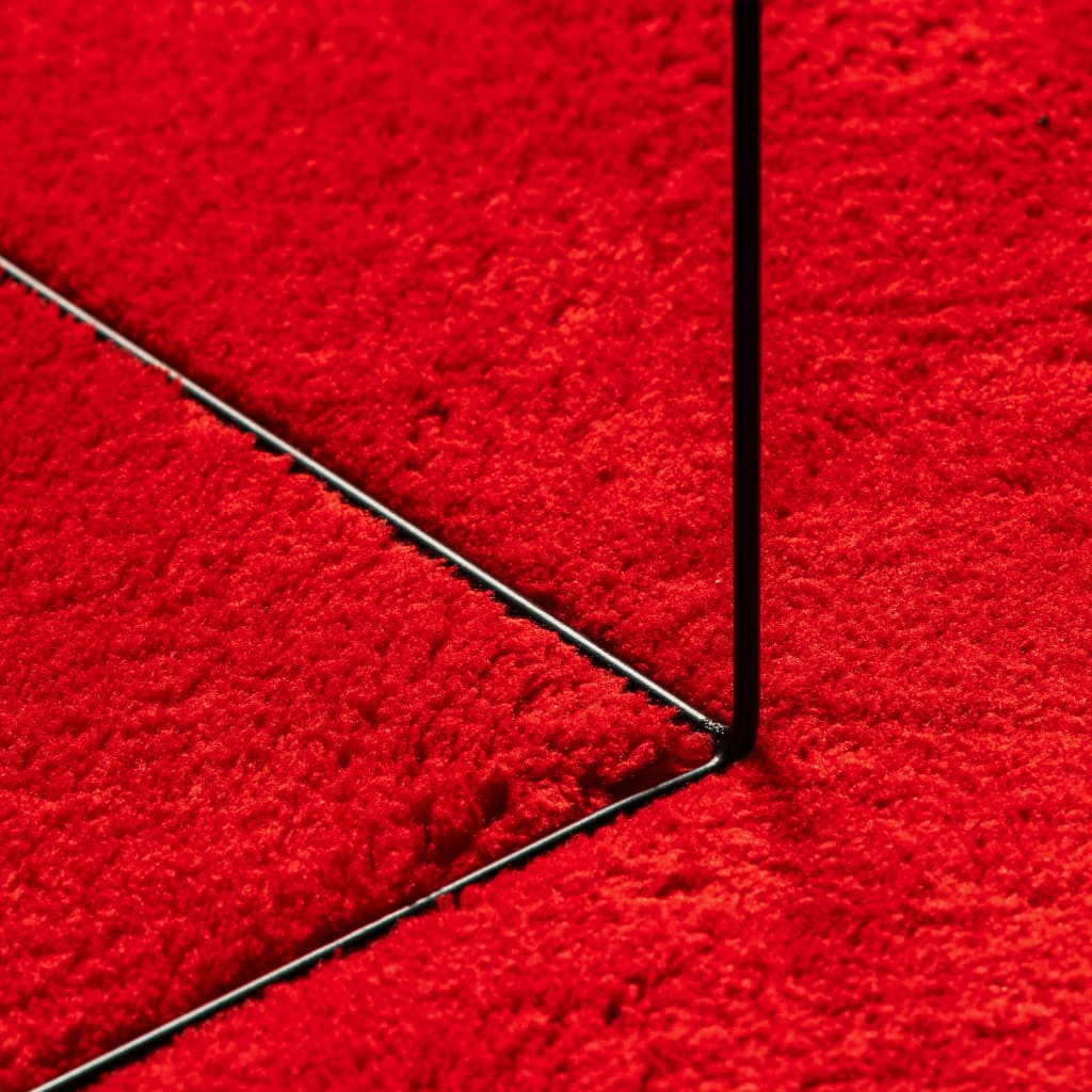  Teppich HUARTE Kurzflor Weich und Waschbar Rot 240x240 cm