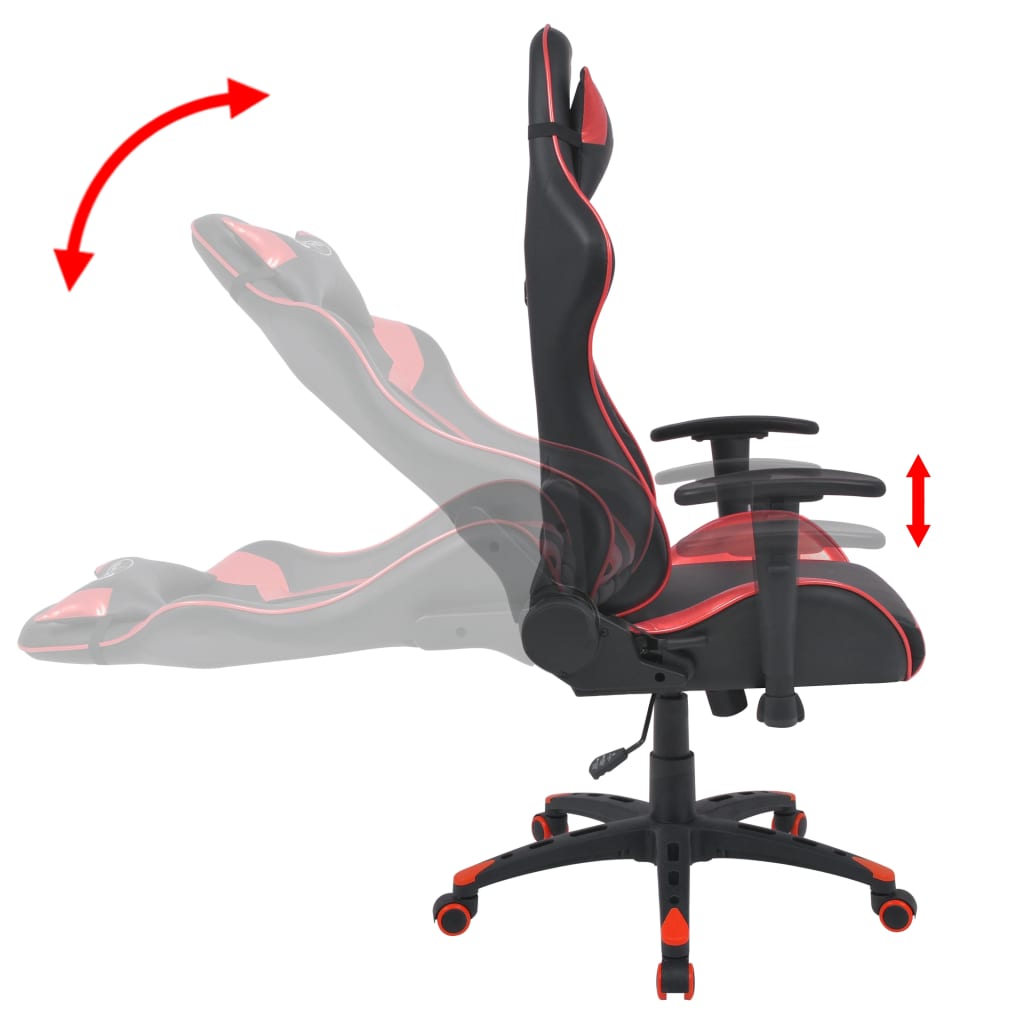  Bürostuhl Gaming-Stuhl Neigbar Kunstleder Rot