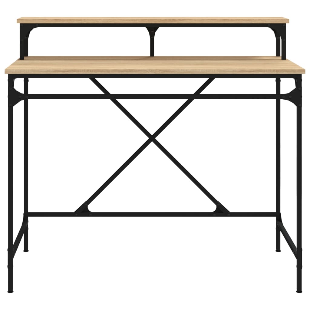  Schreibtisch Sonoma-Eiche 100x50x90 cm Holzwerkstoff und Eisen