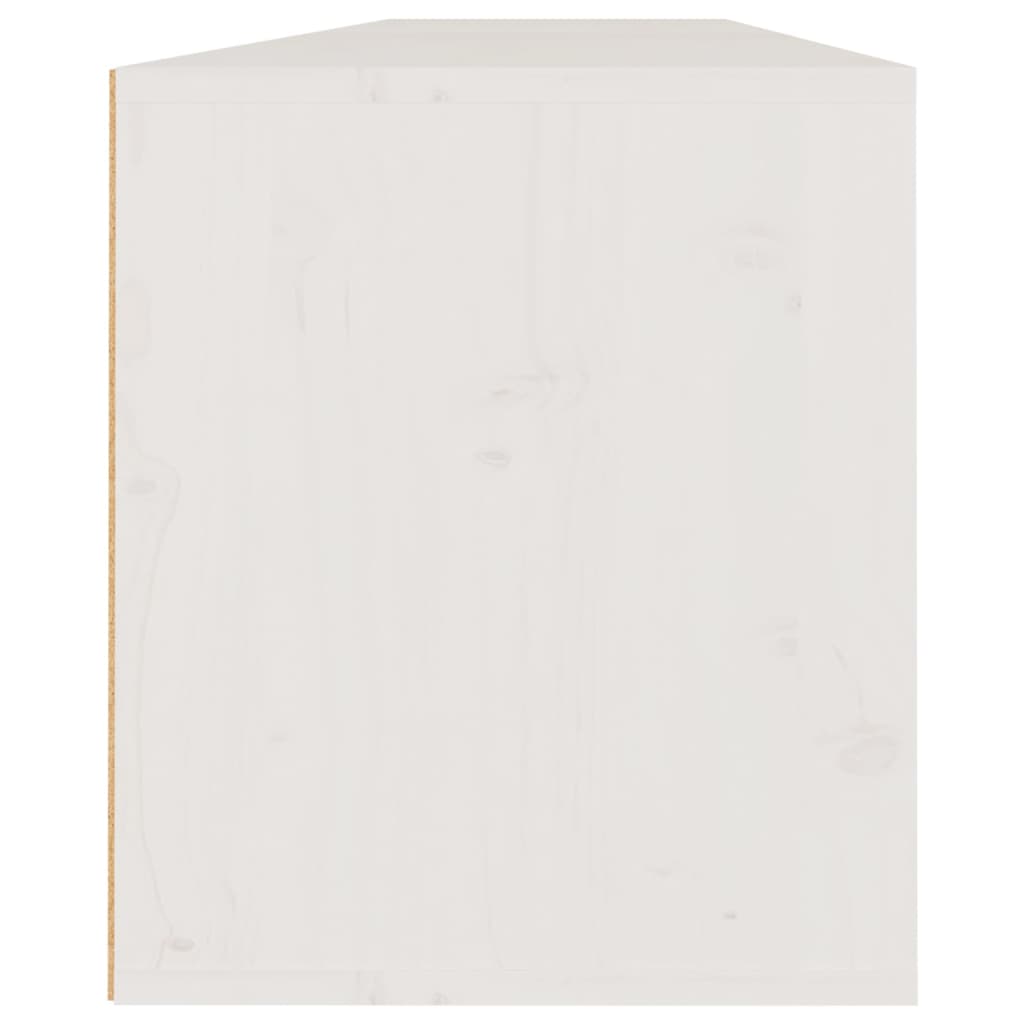  Wandschränke 2 Stk. Weiß 80x30x35 cm Massivholz Kiefer