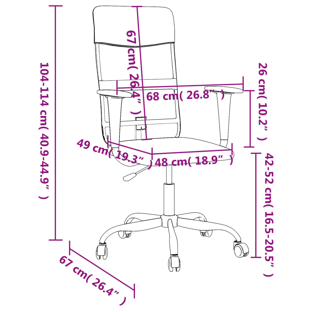  Bürostuhl Höhenverstellbar Schwarz Netzstoff und Kunstleder