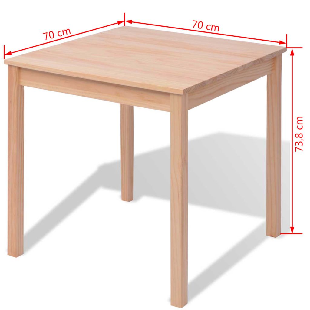  Dreiteiliges Esstisch-Set Pinienholz