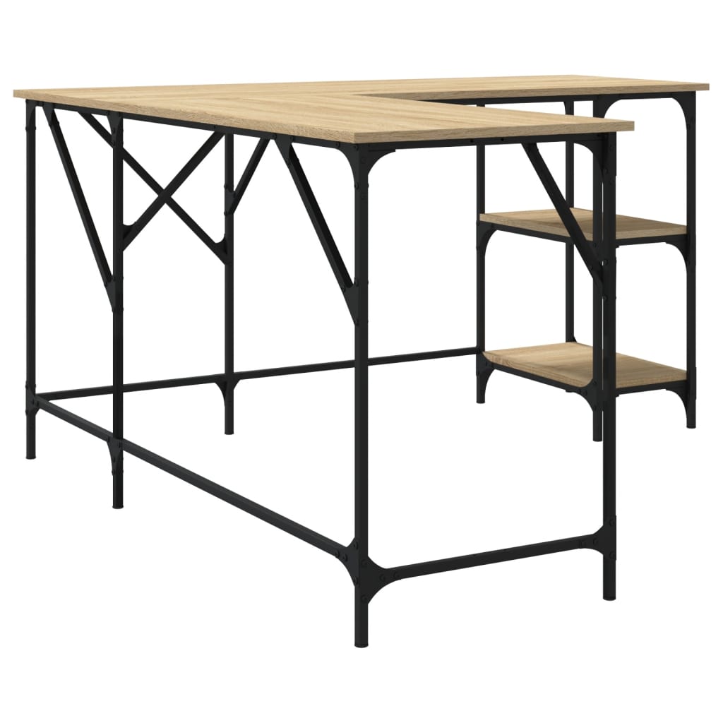  Schreibtisch Sonoma-Eiche 139x139x75 cm Holzwerkstoff