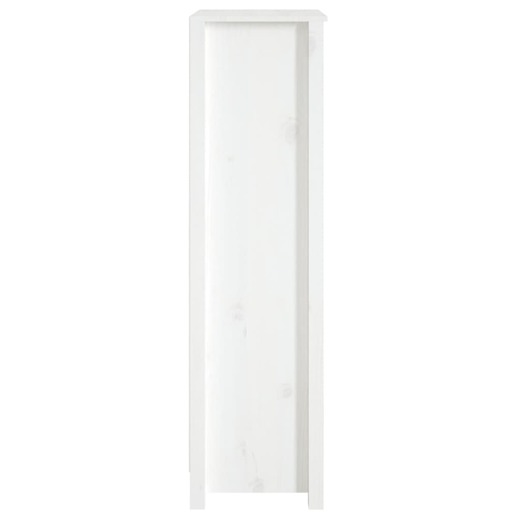  Bücherregal Weiß 50x35x125,5 cm Massivholz Kiefer