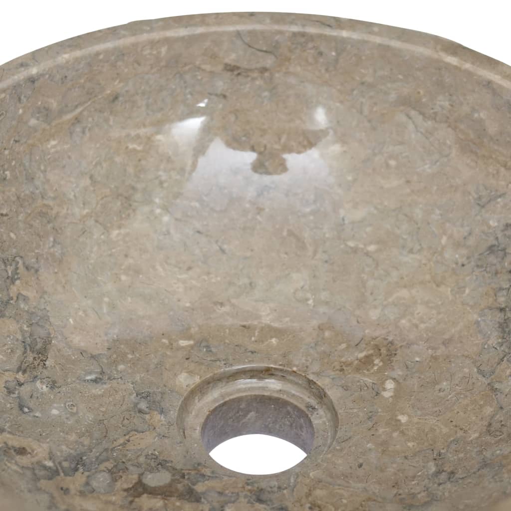  Waschbecken Grau Ø40x12 cm Marmor